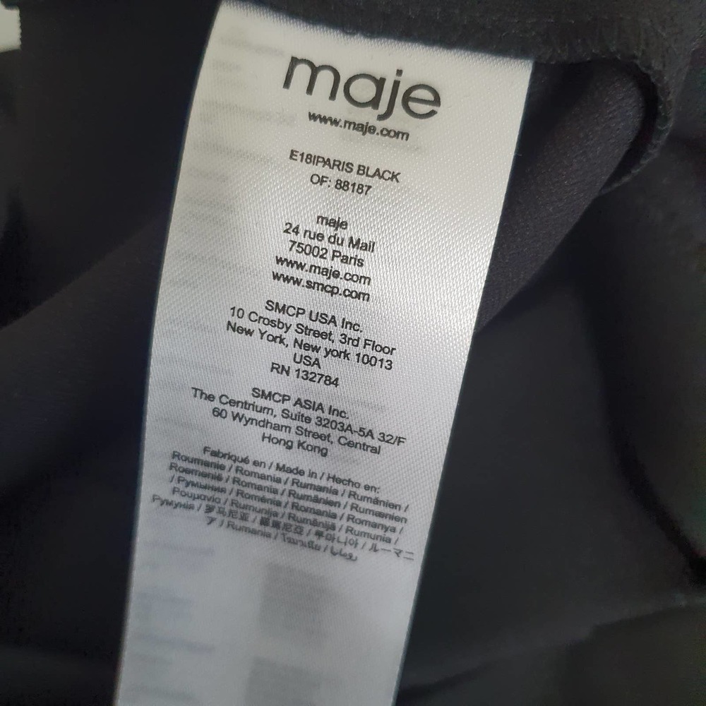 Maje Black Paris Belted Flat Front Shorts Women's Size M - Picture 10 of 11